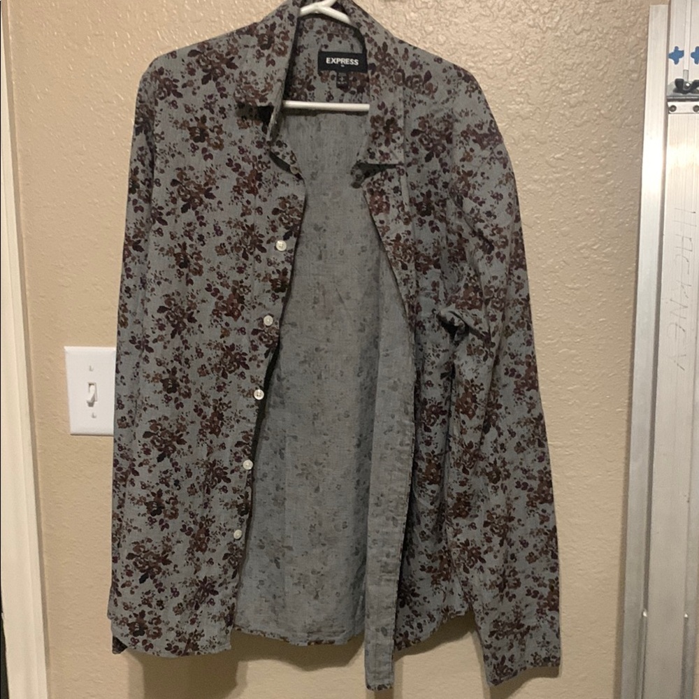 Express Floral Dress Shirt Small